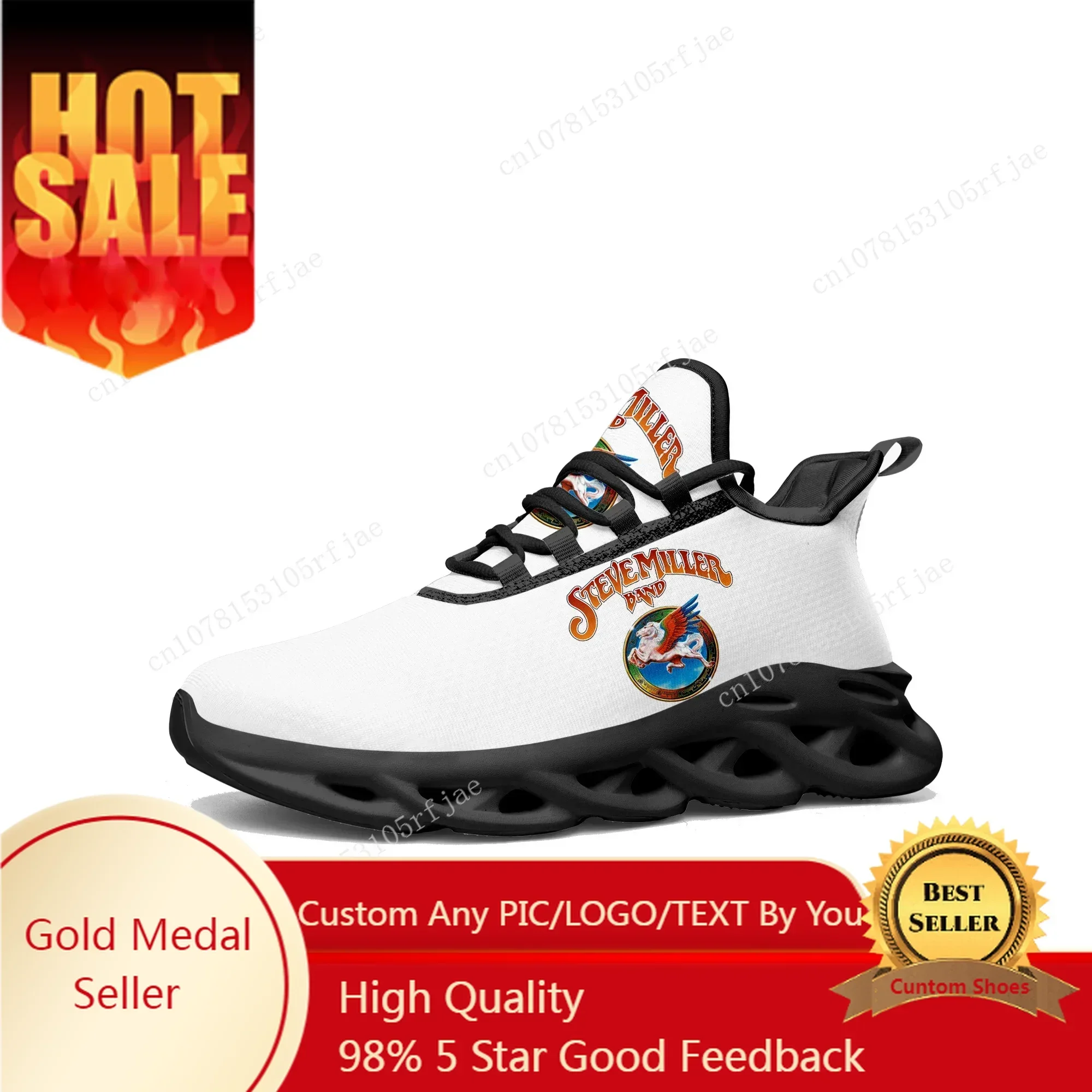 

Steve Miller Rock Band Flats Sneakers Mens Womens Pop Sports Running Shoe Sneaker Lace Up Mesh Footwear Tailor-made Shoe Black