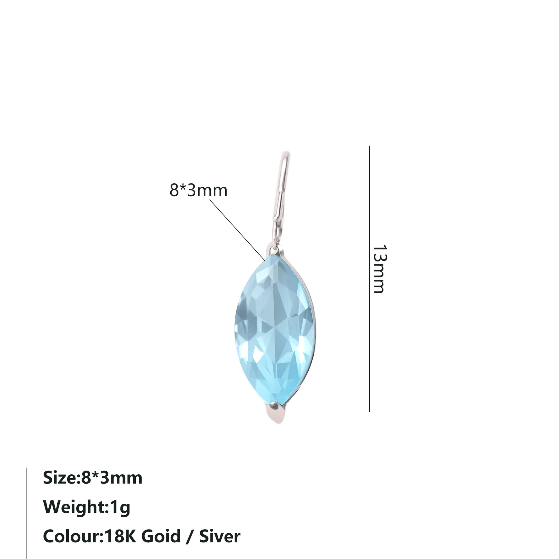 Tiny Marquise Crystal Charms for DIY Earrings