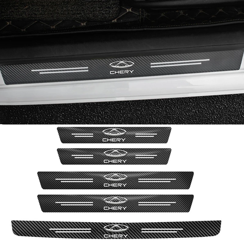 Car Door Threshold Protective Stickers for Chery A1 A3 A5 QQ Blossom Tiggo 2 7 8 3X 5X Fulwin Arrizo T11 Amulet M11 Fora Eastar