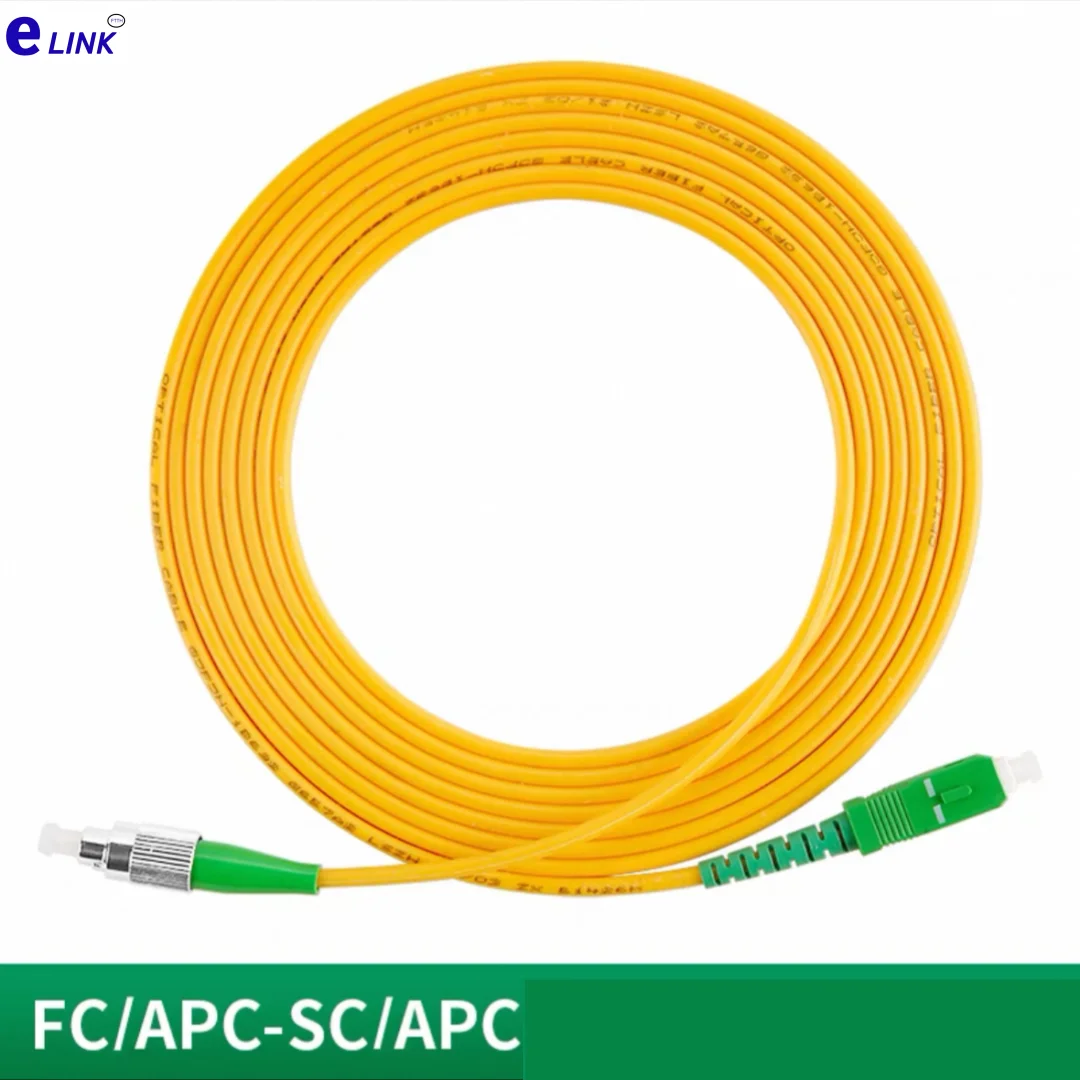 Cabo de remendo óptico monomodo SC/APC-FC/APC 1m 5m 10m 50m 100m simplex SM 30m 20m SCAPC fibra jumper G652D frete grátis ELINK