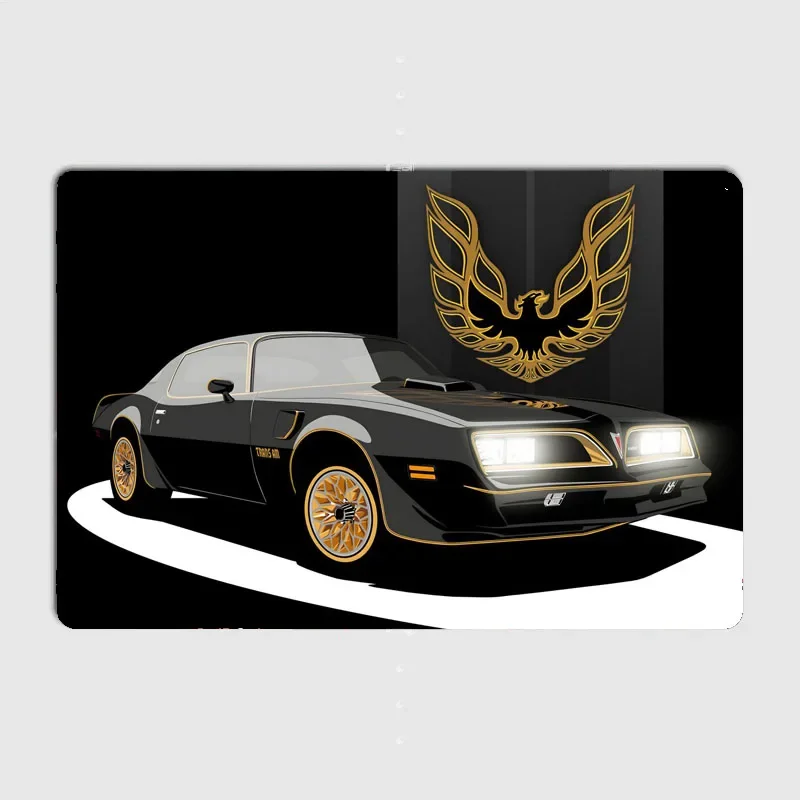 Firebird Trans Am 1978 Sports Car Retro Posters Metal Sign Poster Bar Bedroom Wall Home Decor Room