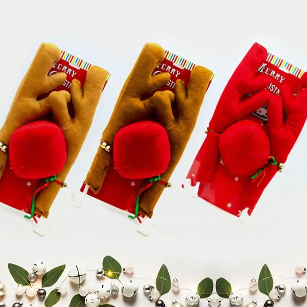 Kerst Auto Decoraties Set 3D Gedrukt Roestbestendig Trekhaak Cover Pluche Rendier Kerstman Sneeuwpop Stickers Feestelijk Voertuig Cadeau