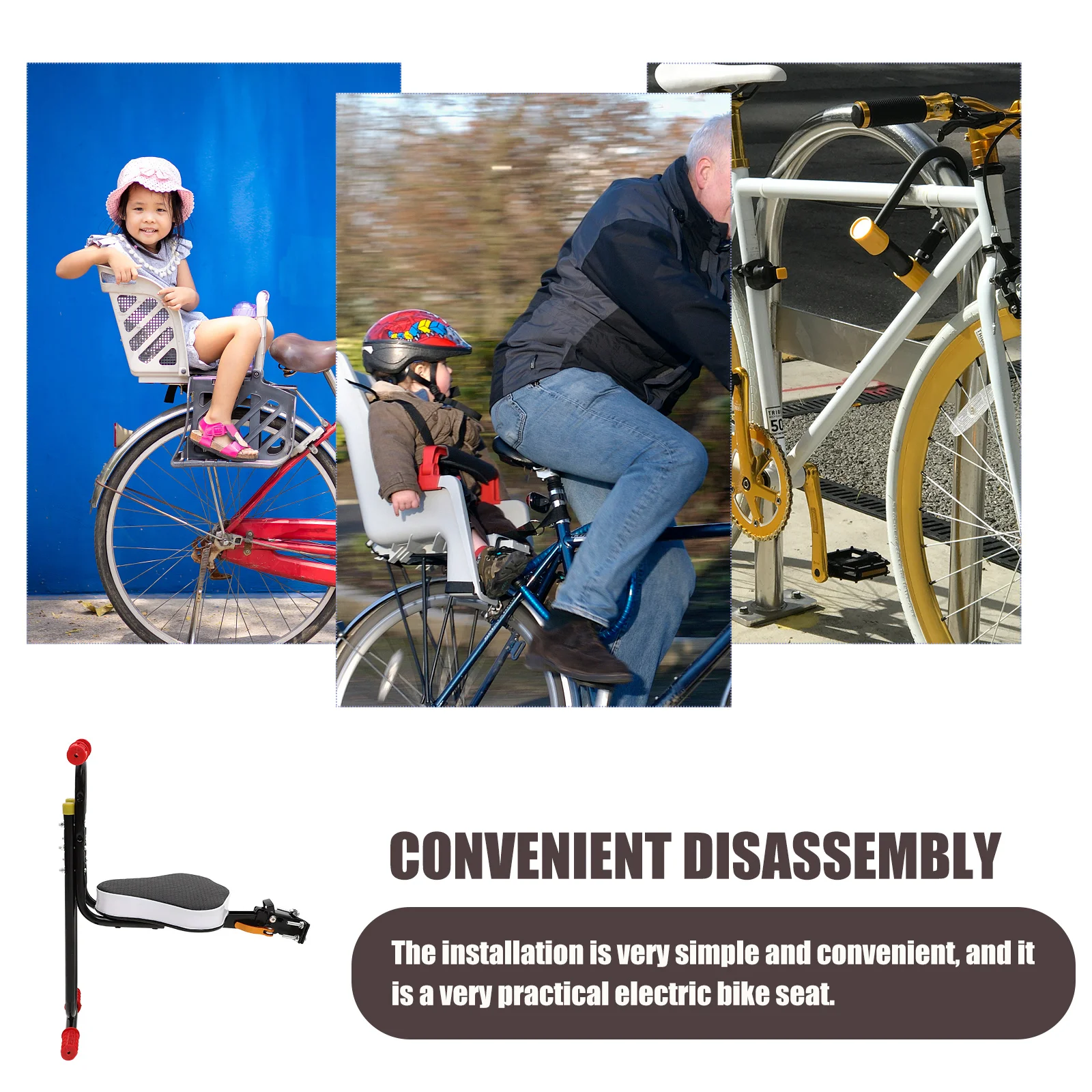 

Electric Bicycle Seat Baby Kids Bike with Sponge Safety Saddle for Bicycles