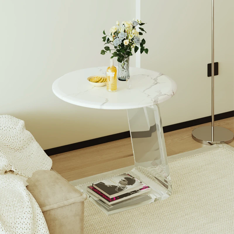 Transparent Minimalist Coffee Table Plastic Standing Space Saving Unique Side Table Cheap Simple Mesa Auxiliar Home Furniture