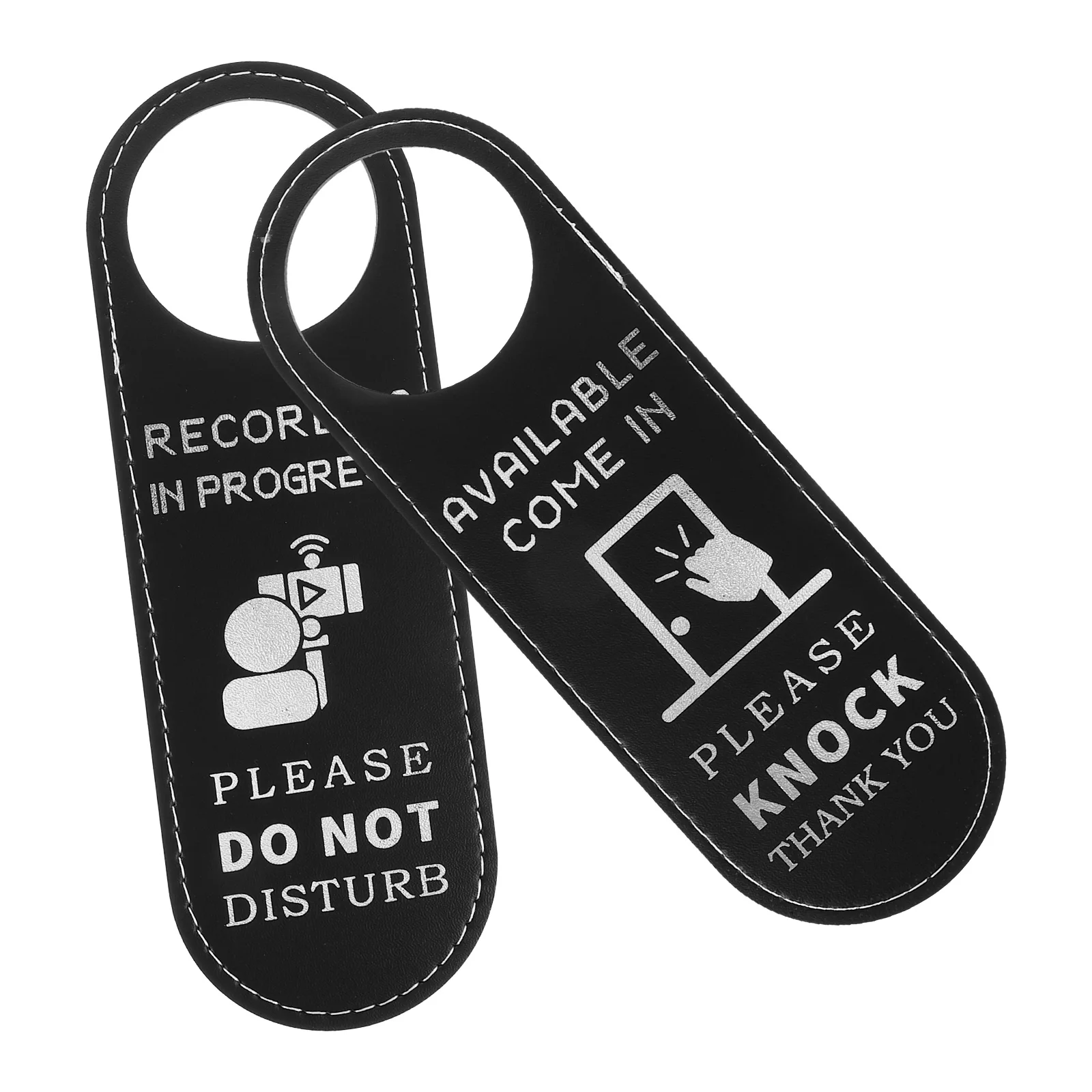 

2 Pcs Door Hanger Recording in Privacy Office Sign Durable Portable Decoration Board for Door Knob Household Use
