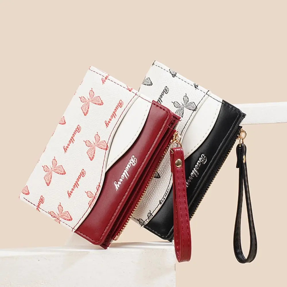 

Change Bag PU Leather Women's Wallet 2 Folds Multi-Cards Slot Mini Coin Pocket Portable Korea Style Zipper Coin Purse Outdoor