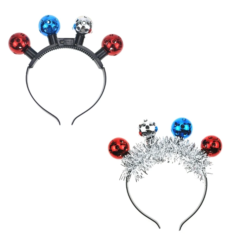 

Christmas Party Ball&Tinsels Shape Headbands Durable Hair Hoop LED Headbands for Adult Teens Carnivals Party