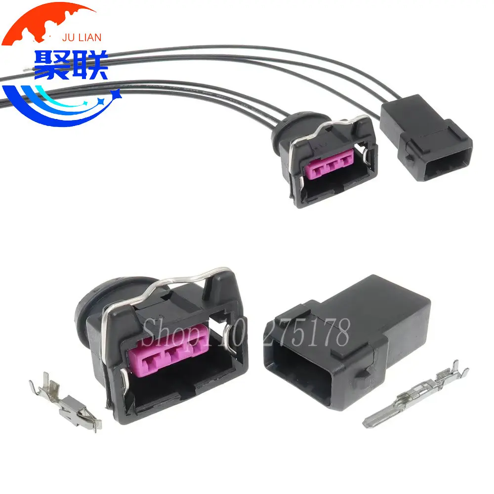 1Set 3Pin 3.5MM 443906233 828840-1 Idle Speed Motor Sensor Connector Electrical Wire Harness Socket For Bosch EV1 443 906 233