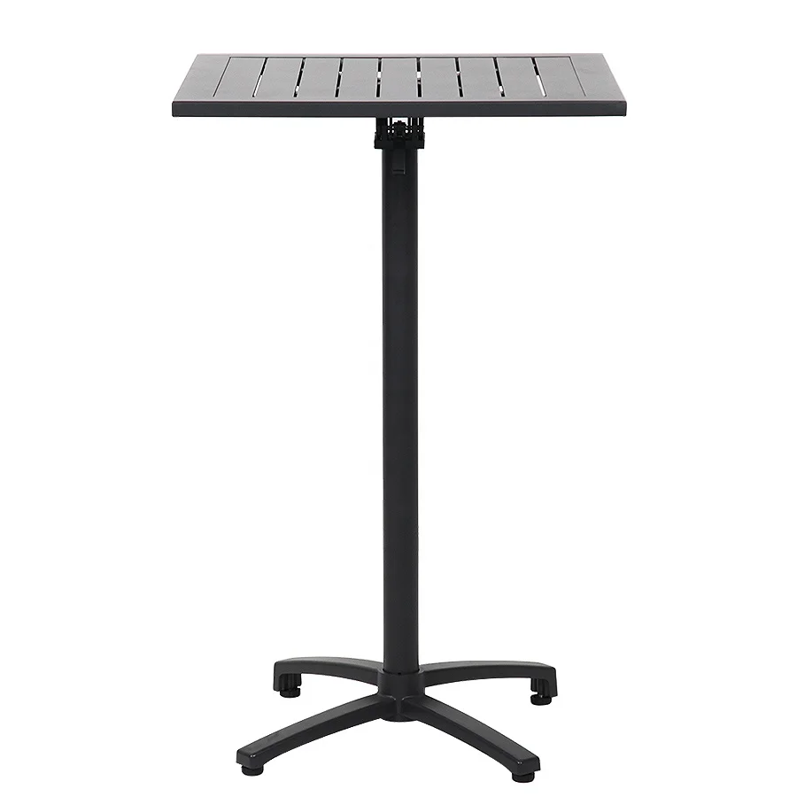 

Modern Aluminum Frame Alu Slat Top Patio Outdoor Bar Table For Garden Grade