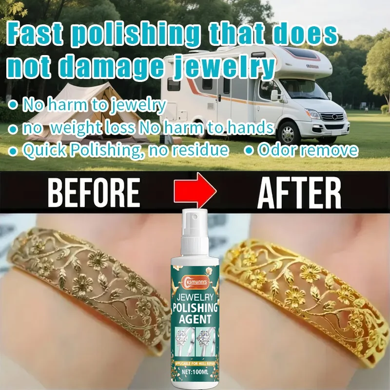 Multi-functional Metal Polishing Jewelry Care Agent Mild Formula Effective for Silver Gold Diamonds - Jewelry Cleaning Tool