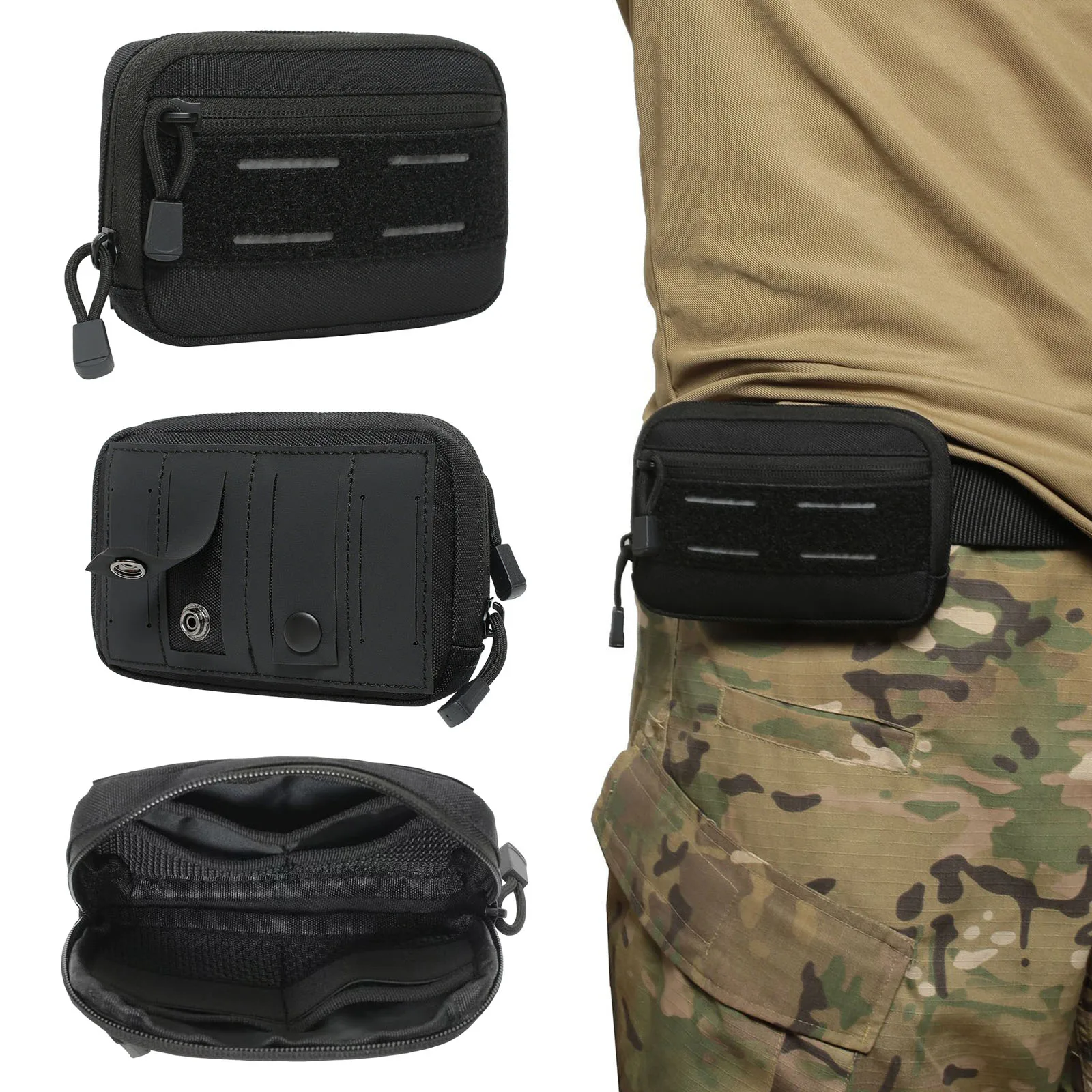 Practical Small Waist Pack with Reflective Strips Medical Storage Pouch Large Capacity for EDC Mobile Wallet for Camping Hiking