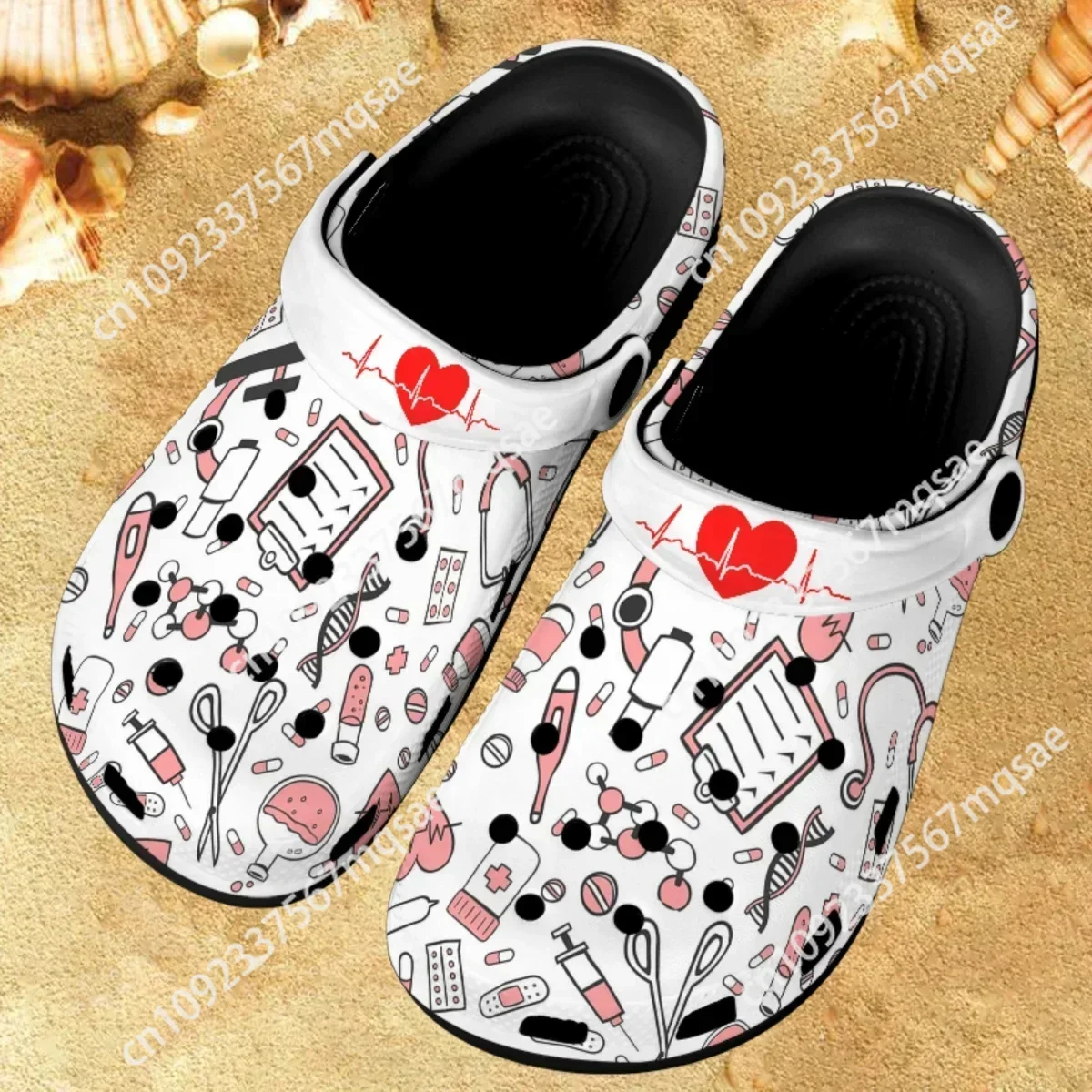 

Nursing Medical Printed Non-Slip Slippers Breathable Outdoor Indoor Slides Soft Clogs For Women Work Sandalias De Mujer