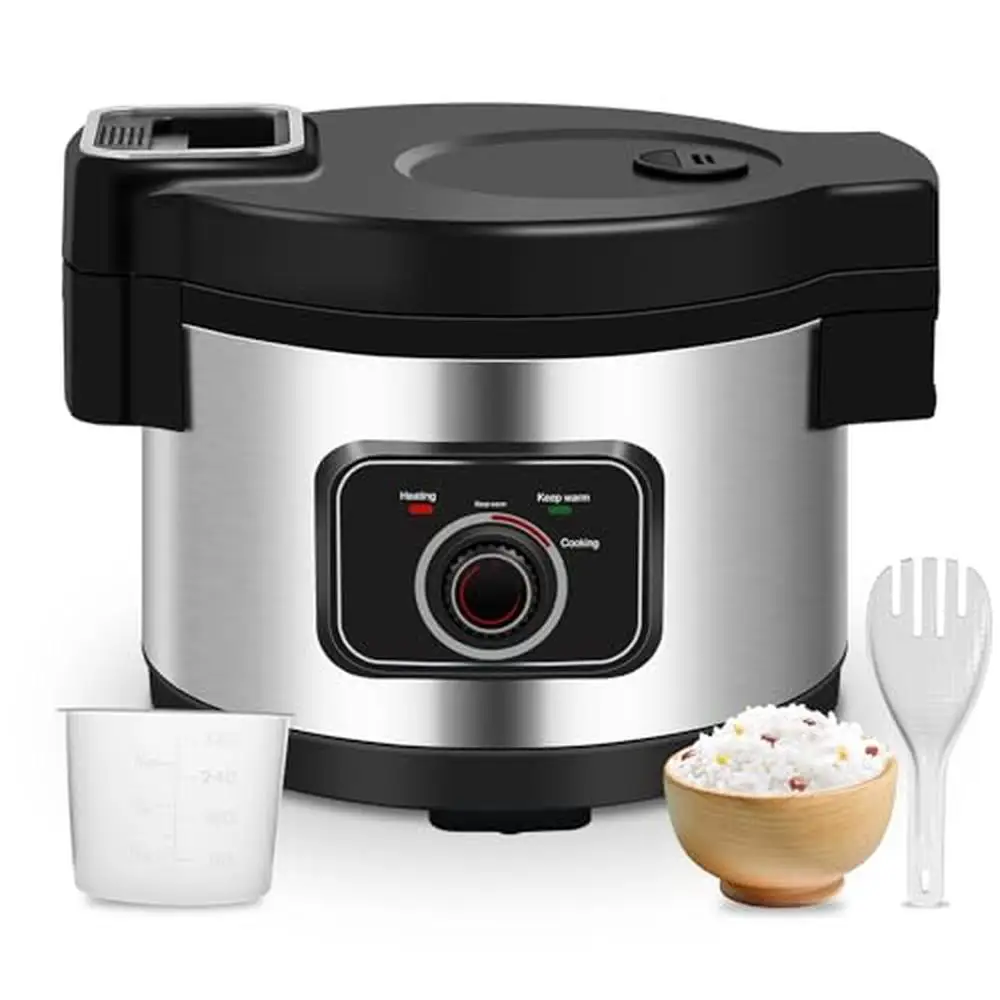 Large Capacity Commercial Rice Cooker 50 Cup 1850W 13L Restaurant Canteen PartyRobust Materials Lightning-Fast Cooking 60 Cup