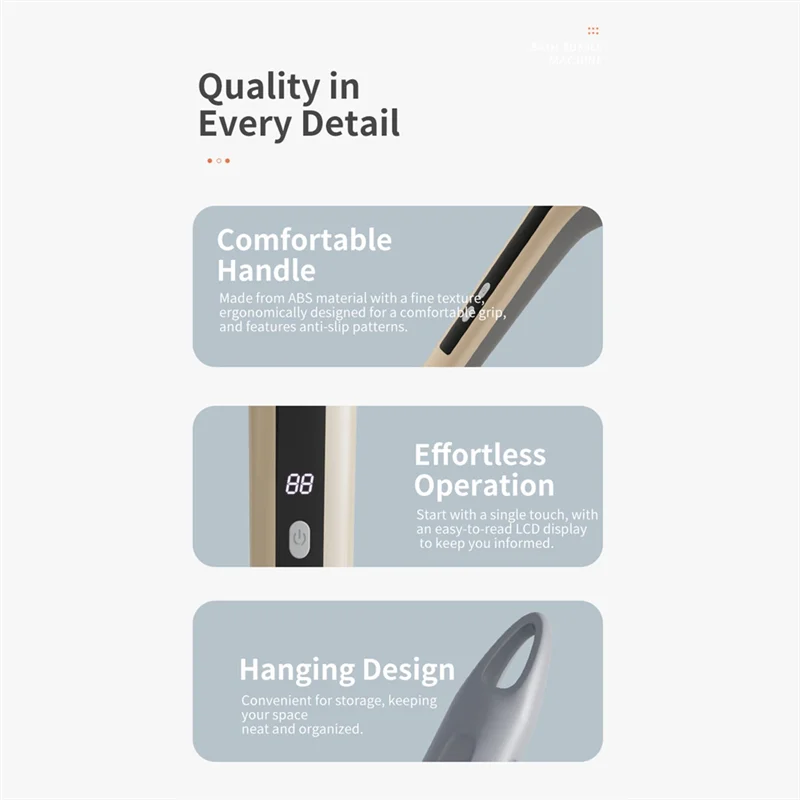 

Y51A-Электрический вращающийся скребок для душа Ipx7 с 7 сменными насадками и регулируемой съемной удлинительной ручкой B