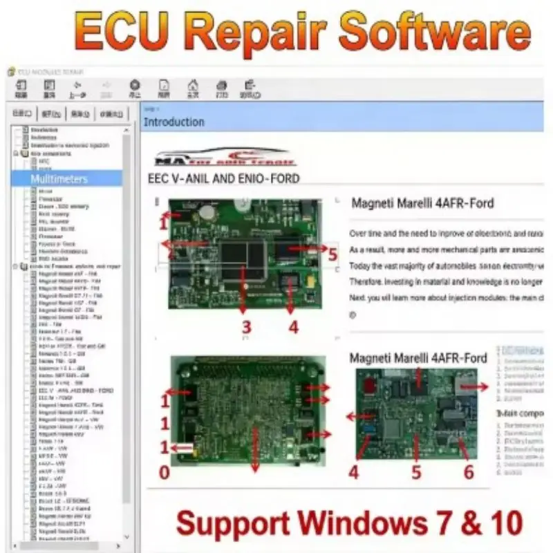 

ECU Repair Software, ECU Module Repair, Pinout Immo Location, Includes Multimeters, Transistors, EEPROM Defects, PAL RAM Decoder