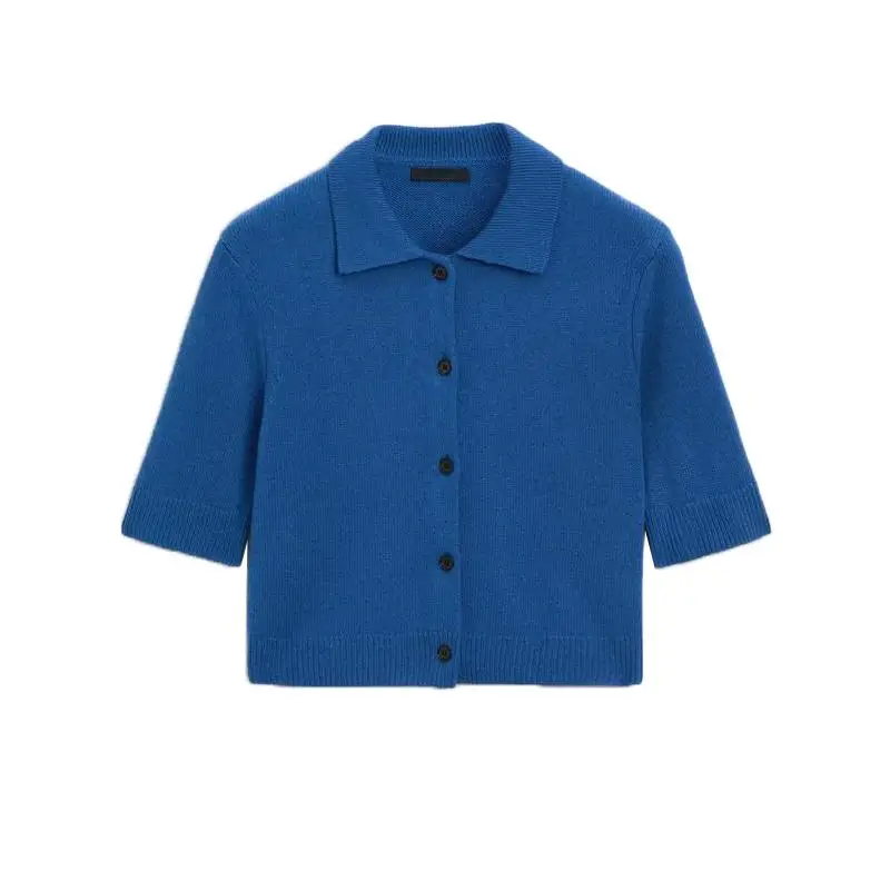 

Синее трикотажное пальто с открытой передней частью Ne ort Sve для поездок на работу Sle Spring Faion, женский топ из полиэстера, длина