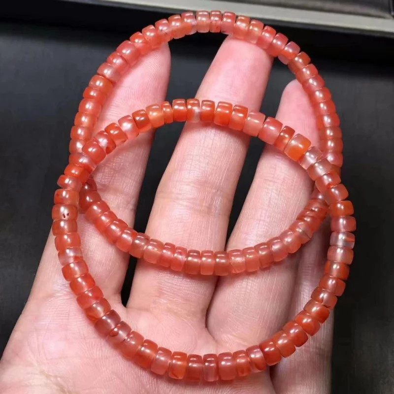 

Factory Direct Sales Natural Liangshan Sichuan Material Red Agate Single Ring Bracelet Jade Delicate and Smooth Necklac