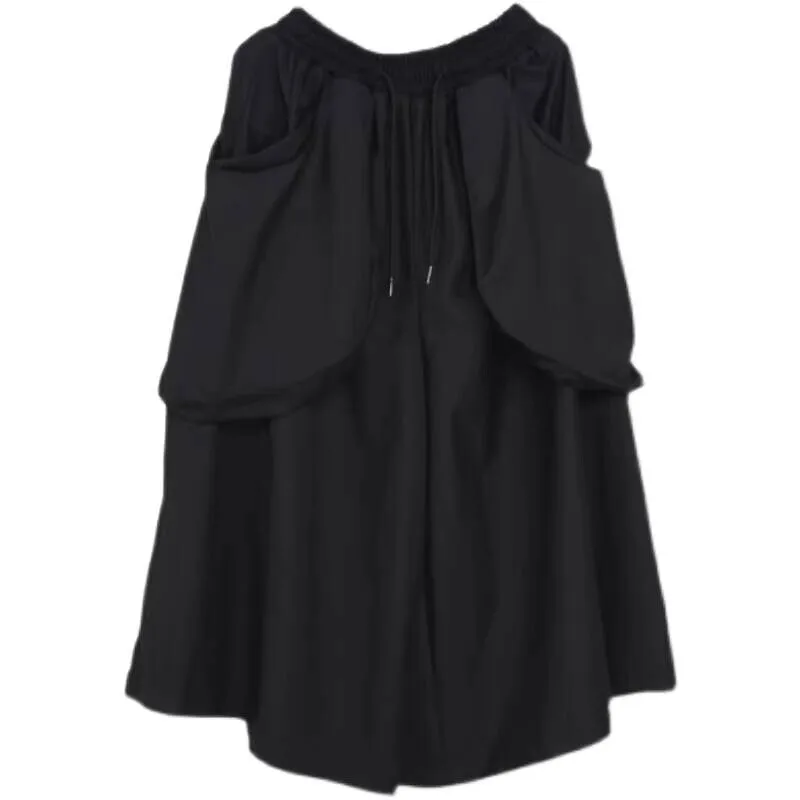 

Pants Leg Cropped Men's Wide Black Pocket Pants Casual Pants Dark Yammoto Street Wear Plus-Size Runway Show