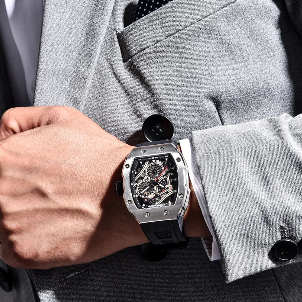 パガーニデザインブラックシリコン防水メンズ中空大型ダイヤルフ - Luxury Watch Hublot のレビューと価格