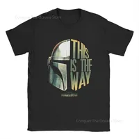Vintage Mandalorian Inspired Graphic Cotton T-Shirt for Men with \