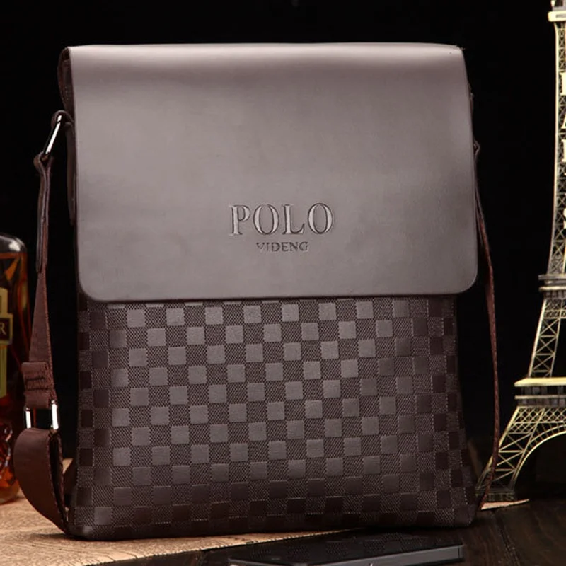 

Casual Busin Men's Single oulder Slant Crossed Bag Korean Version Faion Chboard Pattern New Model Leather Handbag