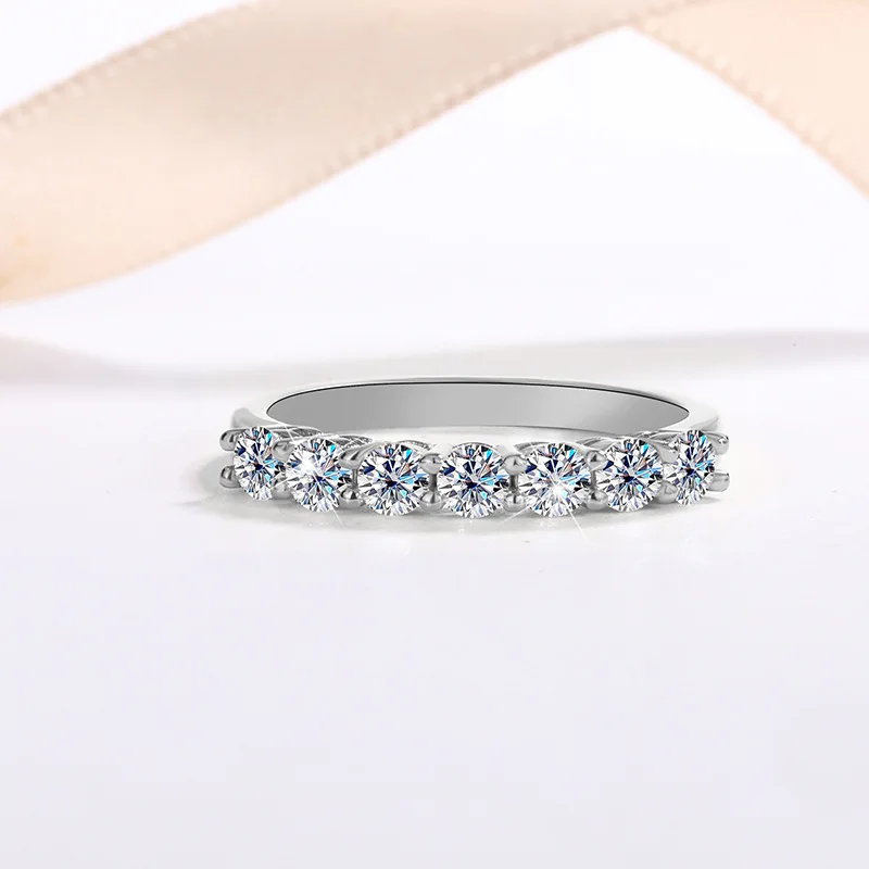 Women's Luxury D VVS1 Moissanite Ring, Solid 925 Sterling Silver