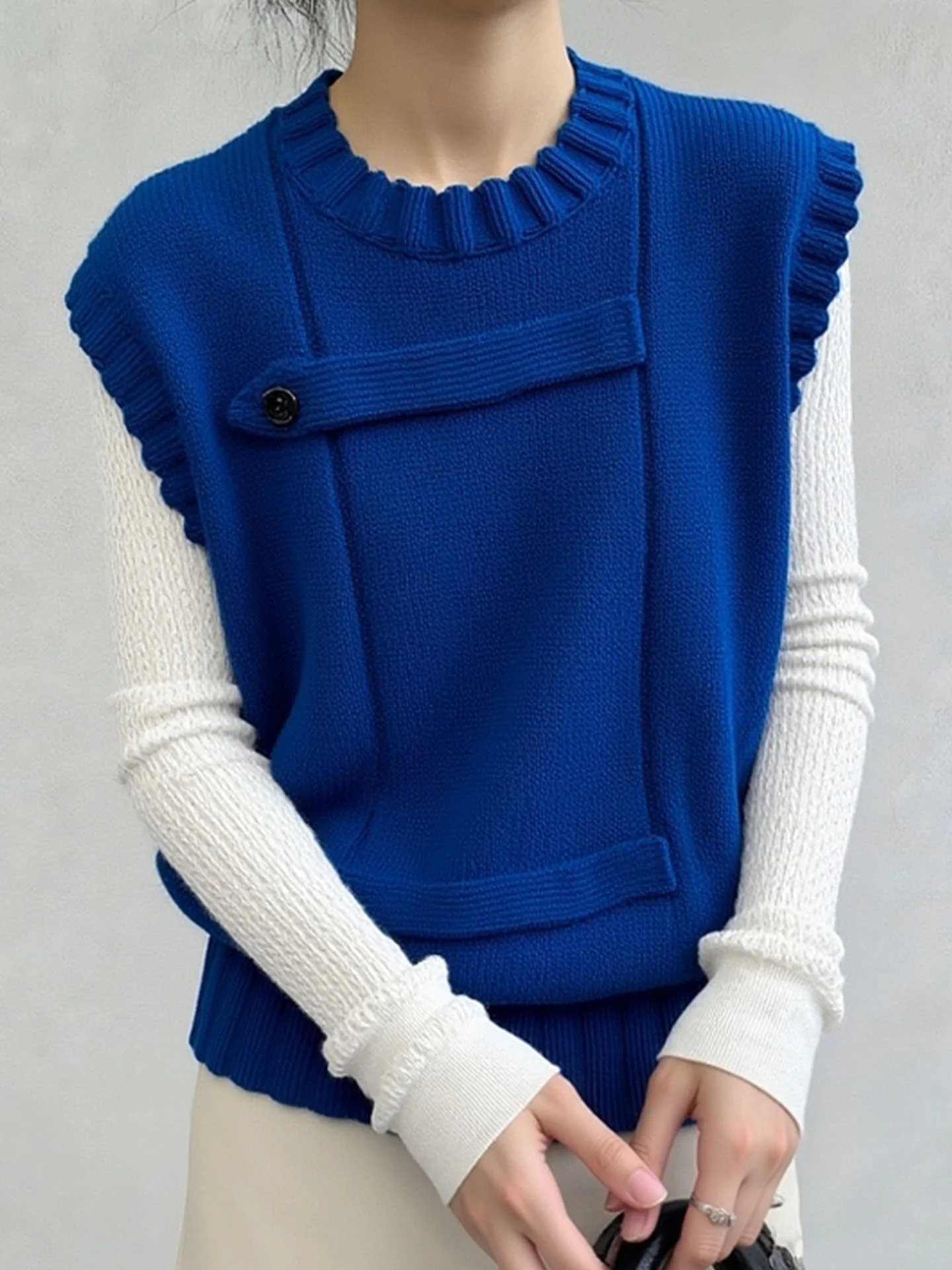 Modna kamizelka Svel 2025 Jesień Zima Dojazdy do Pracy Elegancka Odzież Damska Warstwowy Design Unikalny Styl Dojazdy do Pracy Wiatroodp...