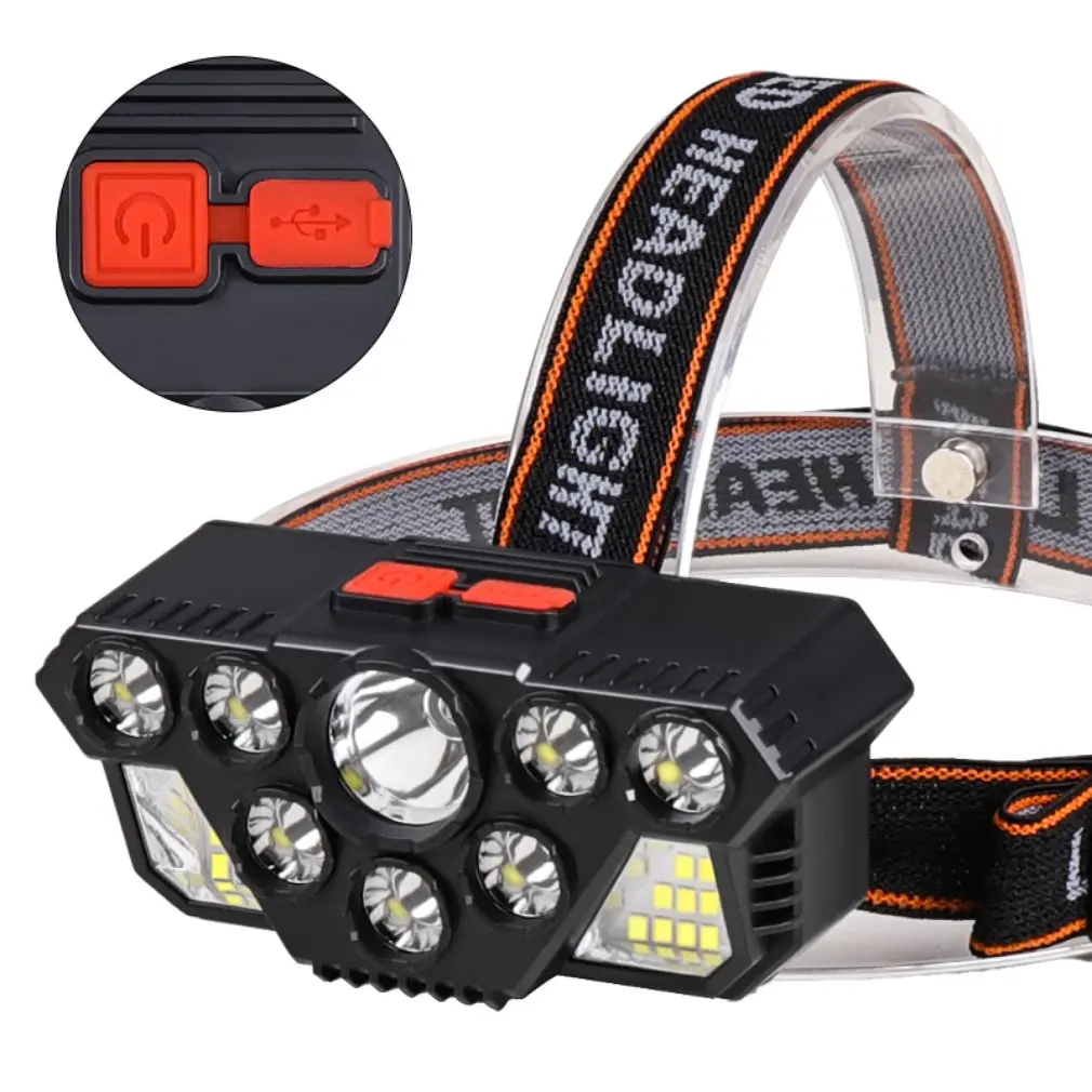 Headlamp Bright COB Multifunctional Hand Sensor USB Flashlight Men Ladies Outdoor Fishing Headlight LED Head Lamps