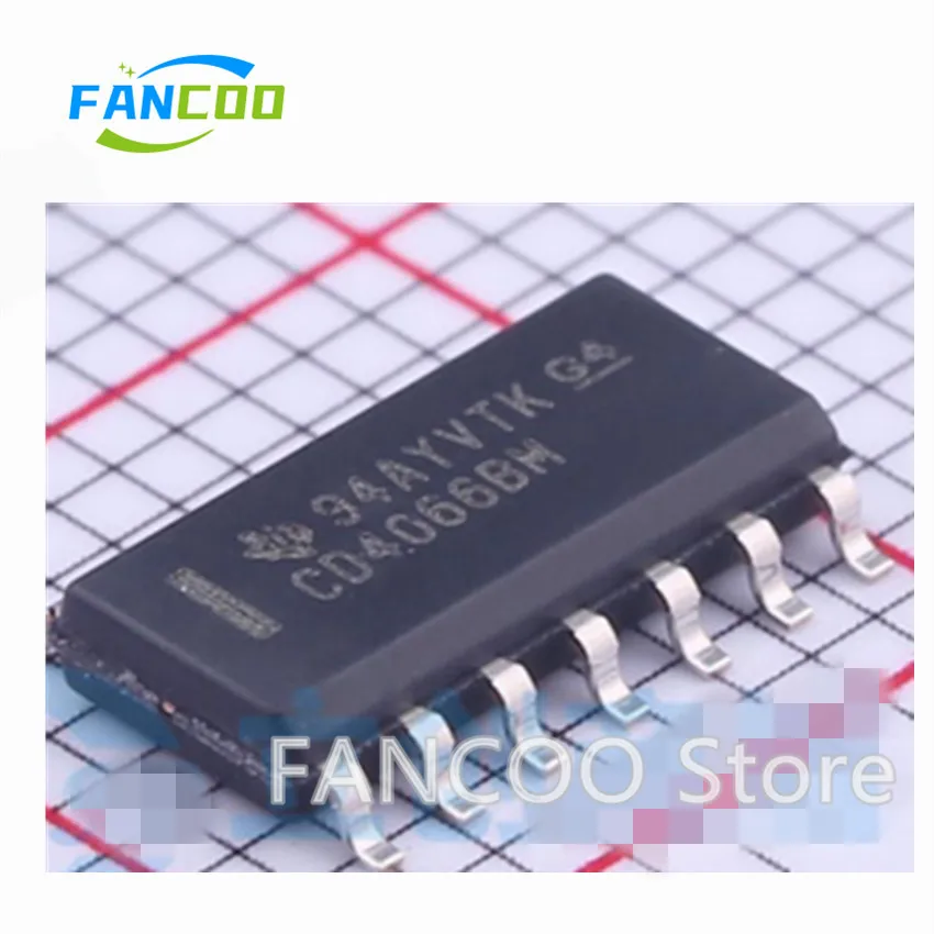 10-100PCS CD4066BM96  SOIC-14 CD4066BM 3V~18V -55℃~+125℃ SOP-14