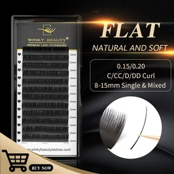 Twinky Beauty Flat Wimpers Extensie Voor Professionals Ellips Flat Lash Split Tip Beroep Zachte Platte Wimper C/D/Cc/Dd Curl