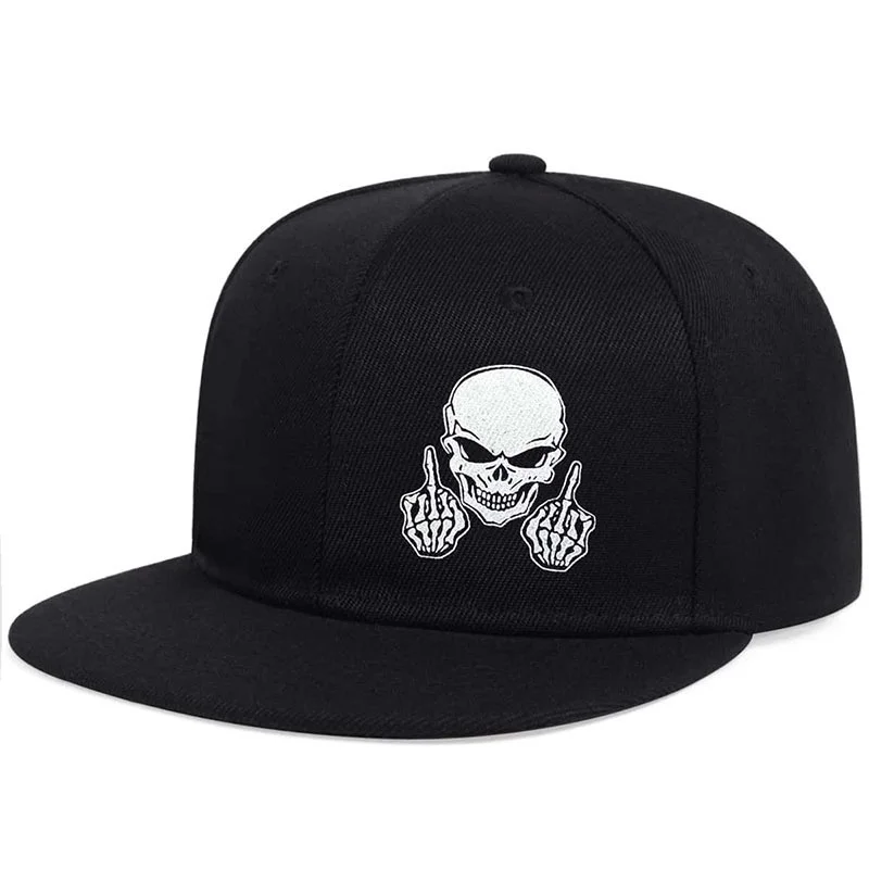 Snapback Baseball Cap Men Skull Hat for Men Luxury Designer Cap Snap Trucker Hat RockN Roll Skeleton Hand Cool Hat Gorras Hombre