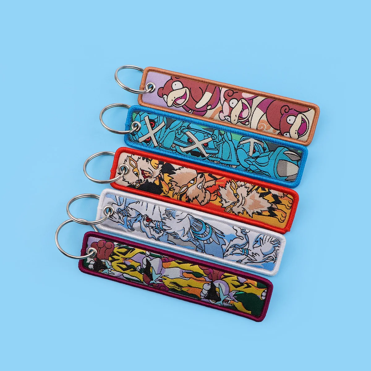 Cartoon Monster Embroidery Key Fobs Anime Key Tags Keychains for Motorcycles Cars Keyring Cosplay Accessories Gifts