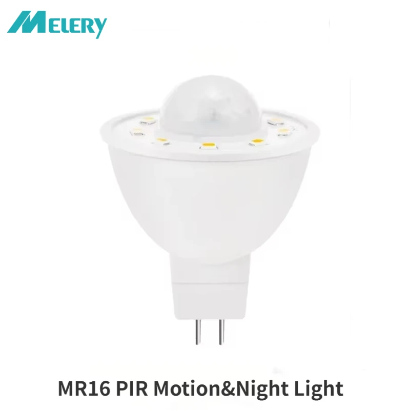 

Melery MR16 PIR Motion&Night Light Sensor LED Bulb 3.5W Equivalent 50W 500lm White 6000K Stairs Garage Corridor Walkway Hallway