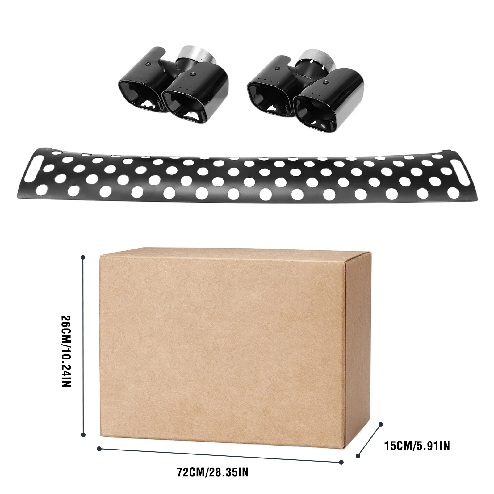 مجموعة حواف ماسورة العادم ملحقات ديكور خارجية ماسورة خلفية خلفية للسيارة من الفولاذ المقاوم للصدأ لسيارة لاند روفر ديفندر 90/110/130 20-25