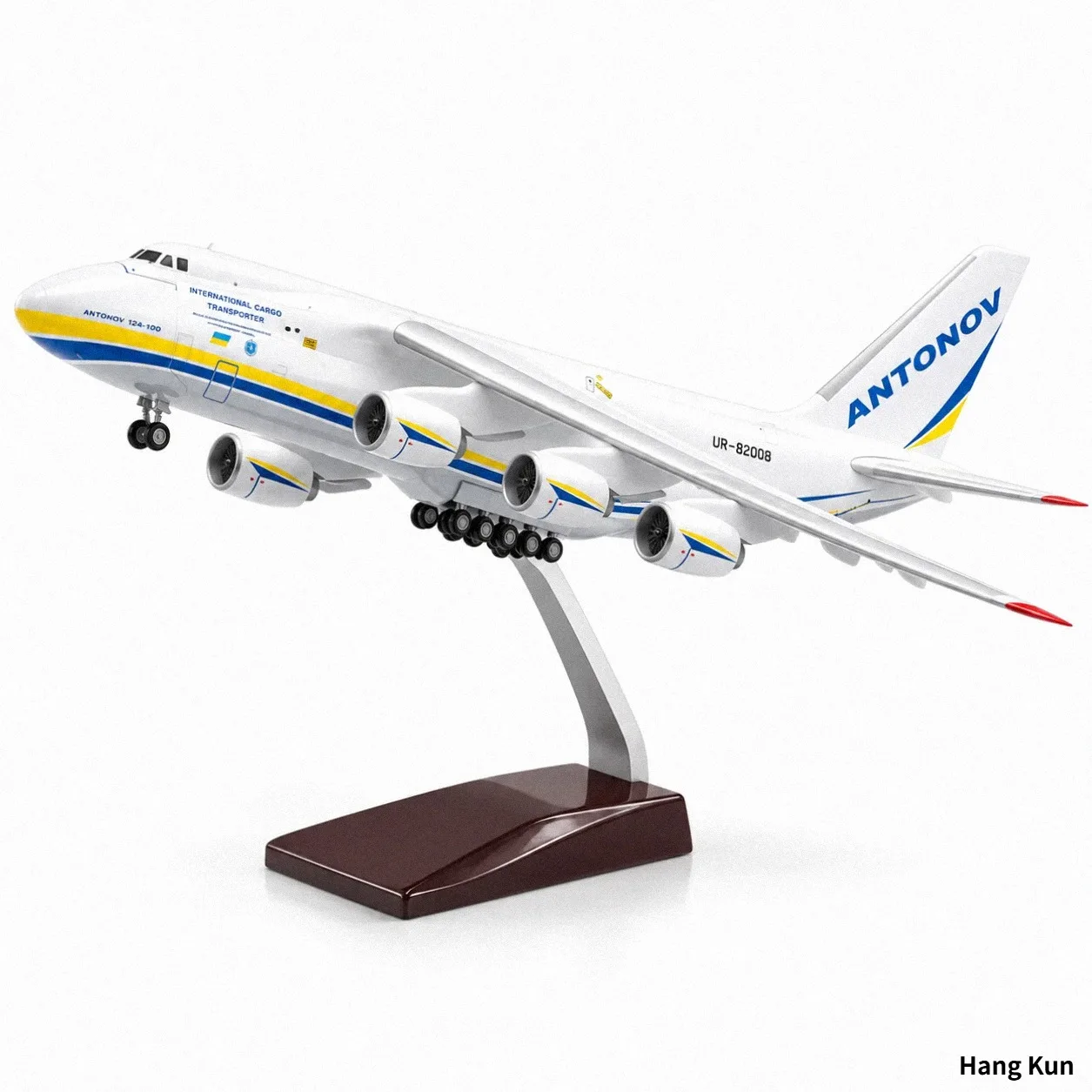 An-124 Ruslan Transport Aircraft Model 42cm Simulation Cargo 1:165 Scale Airplane with Stand & Landing Gear Collectible Gift