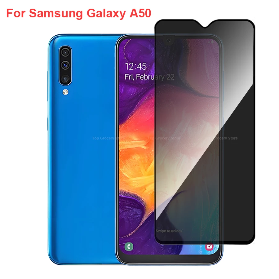For Samsung Galaxy A50 Anti Spy Privacy Tempered Glass Screen Protector Compatible For GalaxyA50 Full Cover Screen Phone Film
