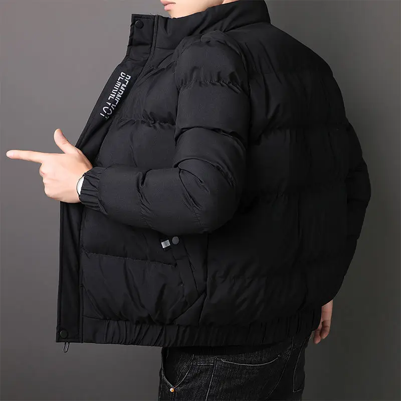 Autumn Winter New Trend Printed Solid Color Down Coats Male Clothes 2023 Fashionable Thick Long Sleeve Men\'s Zipper Down Coats