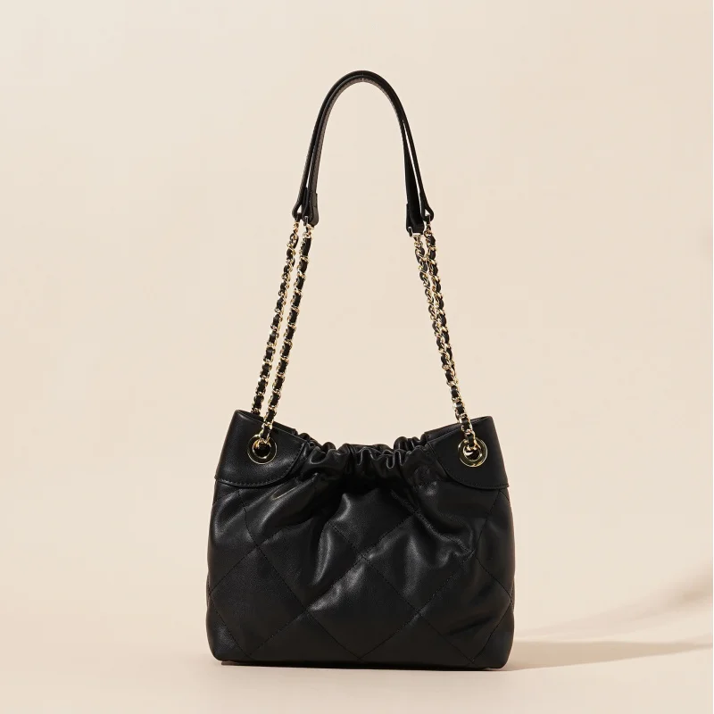

Autumn and winter new bucket bag, women's garbage bag, tote bag, chain strap, single shoulder leather armpit bag