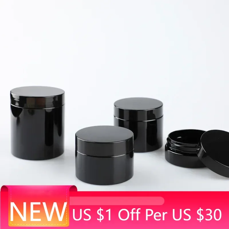 

100ml 200ml 250mlStorage Jars Empty With Cosmetic Jars Makeup Clear lid Plastic Screw-on Refillable Balm Container Travel Bottle