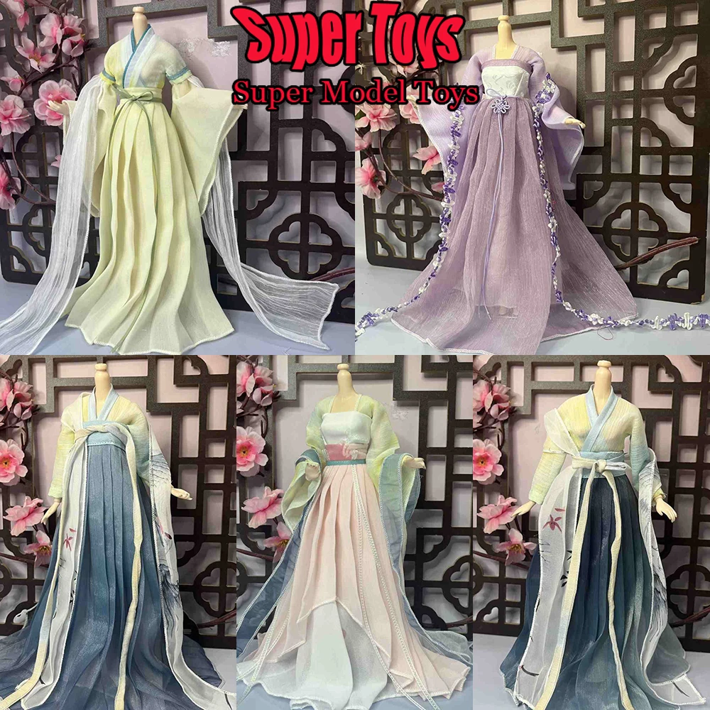 In Stock 1/6 Scale Female Soldier Clothes Accessory Ancien Chinese Style Hanfu Costume Set Fit 12-inch Action Figure Model