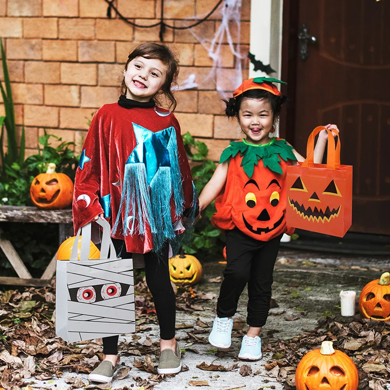 8-24Pcs Halloween Vlies Geschenk Taschen Kürbis Geist Süßigkeiten Snacks Verpackung Tasche Halloween Party Home Decor liefert Kinder Gefälligkeiten – Detail 2