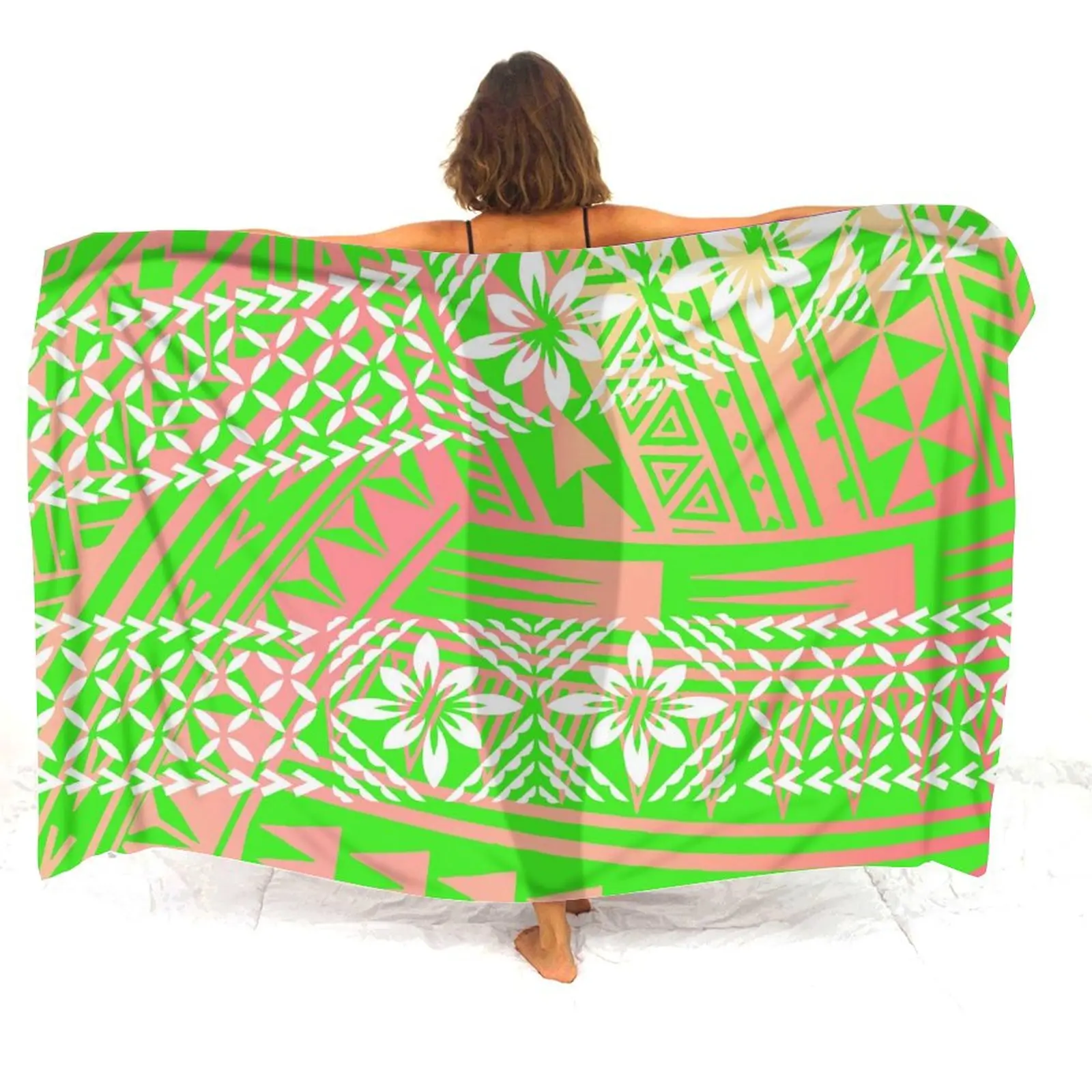 Polynesian Custom Women Beach Sarong Fashion Swimwear For Sunbathing Comfortable And High-Quality Fabric One-Piece Sarong