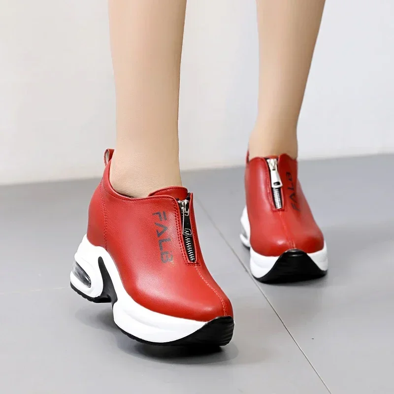 2024 Black Women Sneakers with Platform Wedge Sneakers Women Shoe Casual Lady Vulcanized Shoes White Height Increase Shoes Women