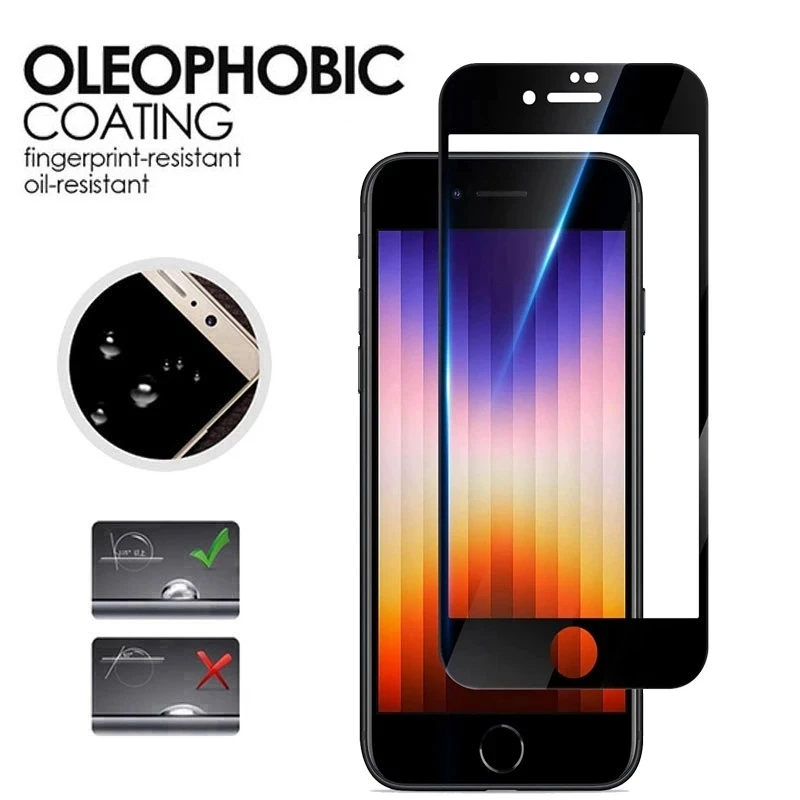 واقي شاشة من الزجاج المقسى لهاتف iPhone ، iPhone 7 ، 8 ، 6 ، 6S Plus ، SE ، من من من الزجاج المقوى ، 3