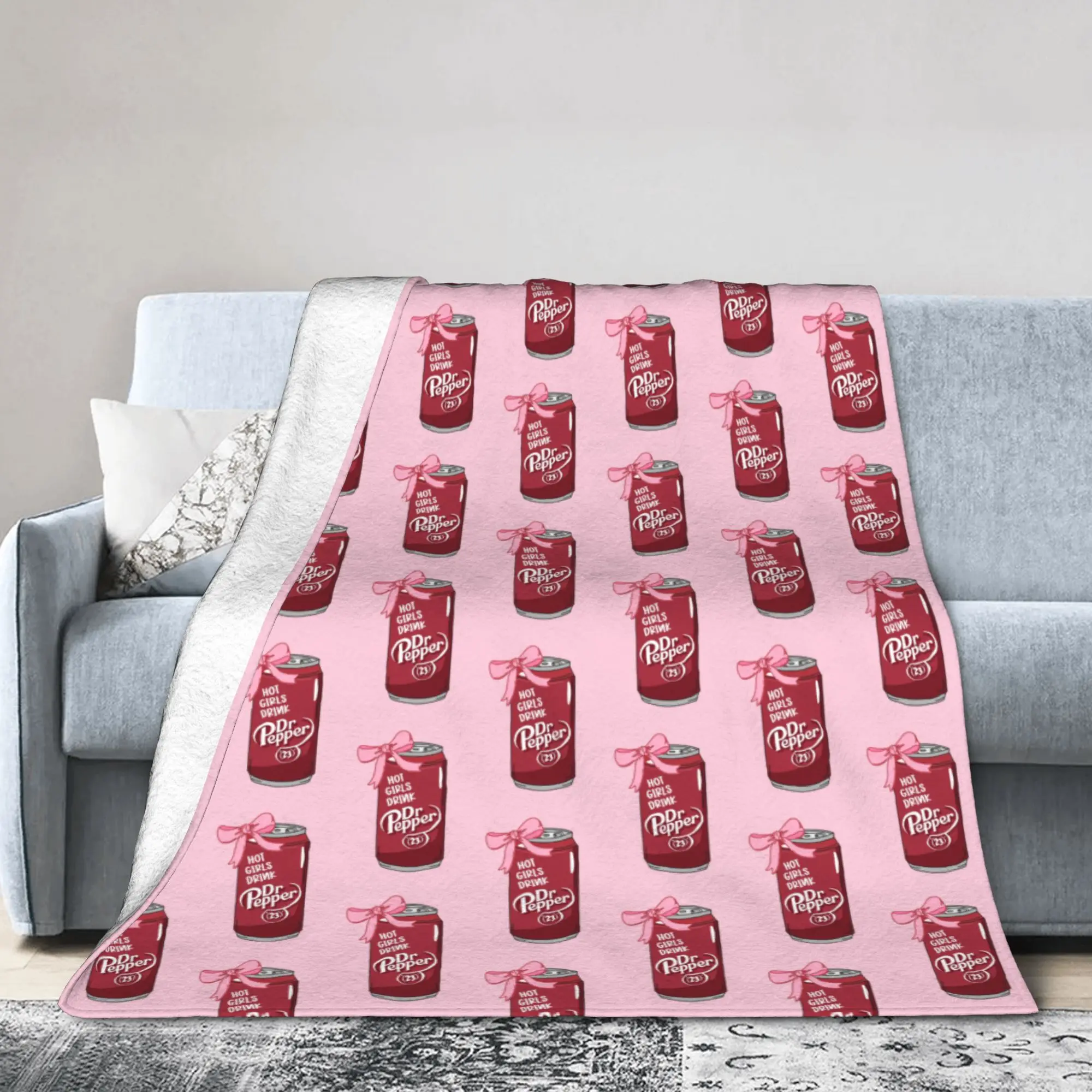 Custom Unique Peppers Print Blanket 3D Print Soft Flannel Fleece Warm Dr. Soda Est Throw Blankets for Travel Bed Sofa Bedspreads
