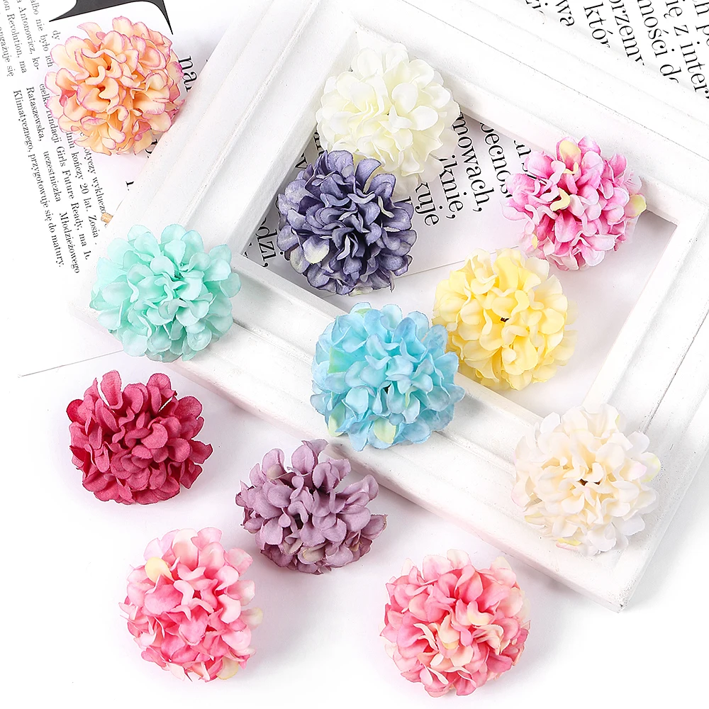 10/20/30 Stücke Hortensien Künstliche Blumen Köpfe 4 cm für Home Room Decor DIY Ehe Kranz Zubehör Braut Hochzeit Dekoration – Detail 11