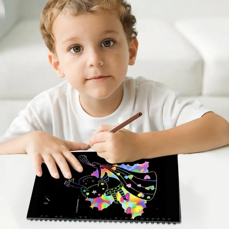 Scratch Rainbow Art For Kids Mini Scratch Off Notes calze Stuffers Scratch Off Paper bambini Art Crafts Magic Scratch Off