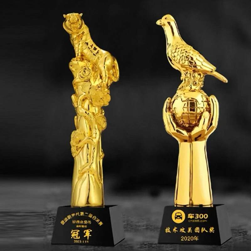 Customized Resin Trophy, Creativity Lettering High-end Souvenir, Home Decoration Employee Annual Meeting Competition Trophy, 1Pc
