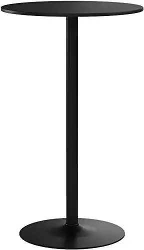 2 Pack Round Bar and Pub Table, Black