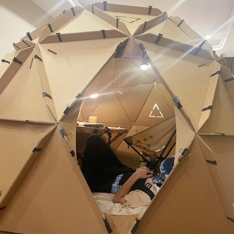 Kits de construction de modèles Super grands, maison de jeu pour enfants, dôme en papier ondulé, Kits de maison de modèle d'intérieur, maisons en papier